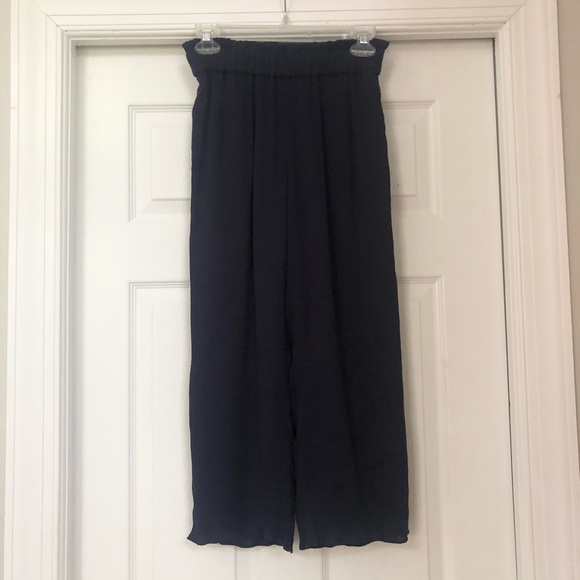 J. Crew Point Sur Navy Viscose Paperback Waist Crop Pocket Pants - Picture 14 of 16